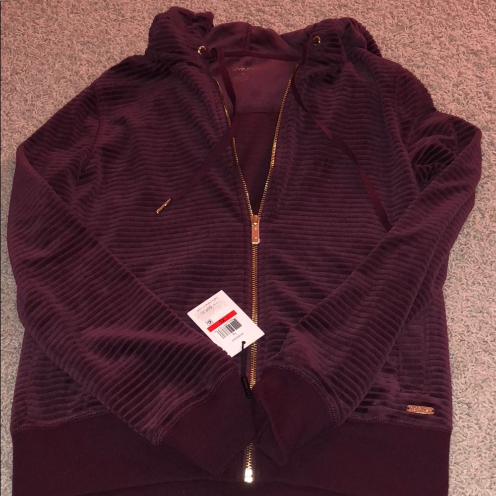Calvin Klein purple zip up hoodie